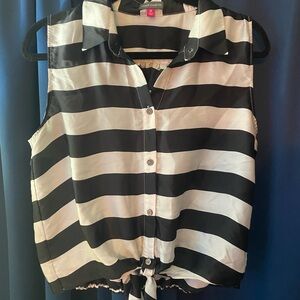 Vince Camuto Black and White Striped Blouse